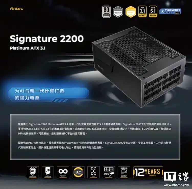 Alimentation Antec Signature 2200W Platinum