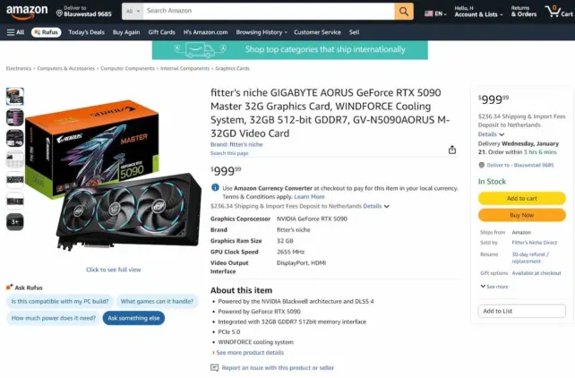 RTX 5090 at $999, they get banana bags!