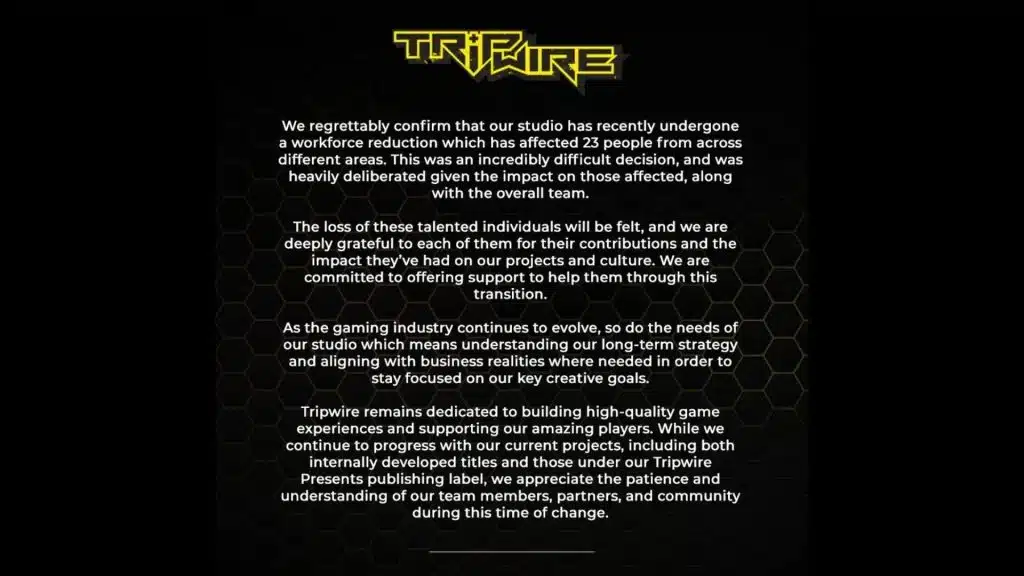 Killing Floor 3 Developer Tripwire Interactive Announces Layoffs - Illustration 2