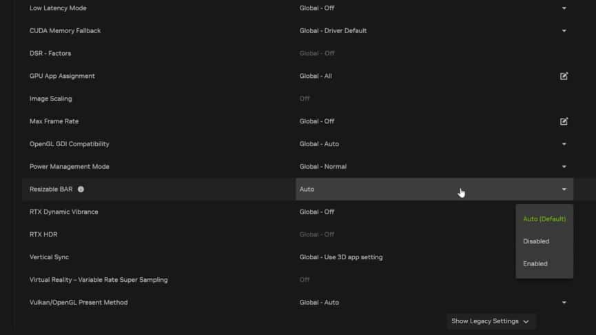 NVIDIA App va gérer le Resizable BAR automatiquement
