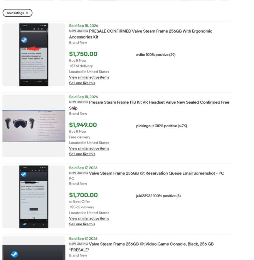 Steam Frame : des revendeurs la vendent 2 000 dollars sur eBay